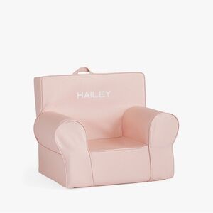 Pottery Barn Kids Anywhere Chair  Cover Blush Pink w white piping “Hailey” NEW